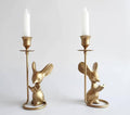 Mouse Reading Taper Candle Holders, Creative Animal Candlestick Holders, Centerpiece Table Decorative Candlelight, Dinner Metal Candle Stand, Home Decor…