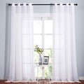 NICETOWN White Sheer Curtains Extra Long 135 inch Length for Large Windows, Grommet Soft and Touching Living Room Window Treatments Sweep to Floor for Villa, 108" Wide Total 2 Pieces