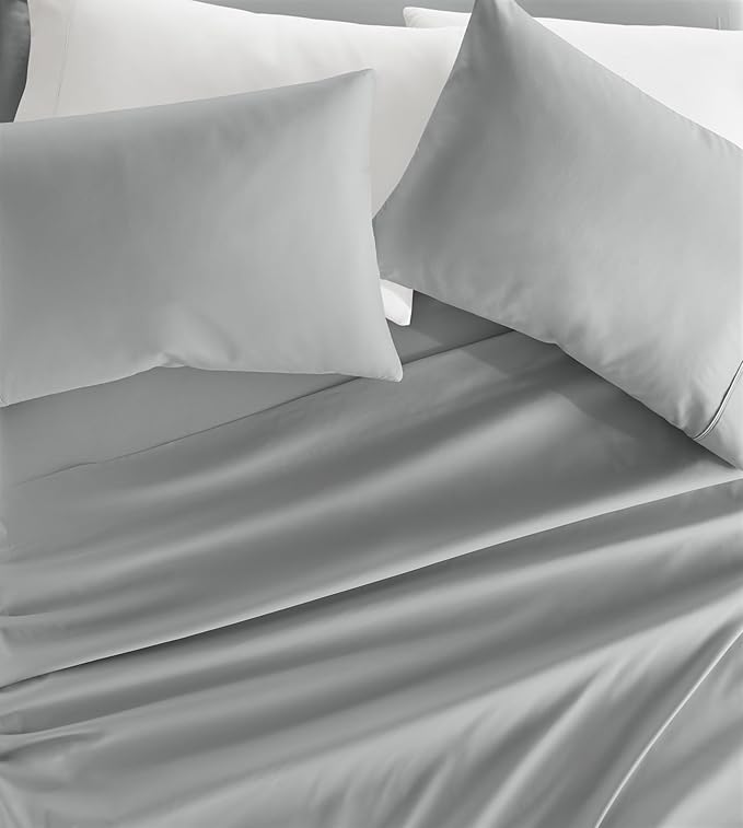 Linen Market Double-Brushed Microfiber Full Sheet Set 4 Piece – Oeko-TEX Certified Ultra Soft & Wrinkle-Free - 16" Deep Pocket Sheets - Easy Care Full Size - Light Gray