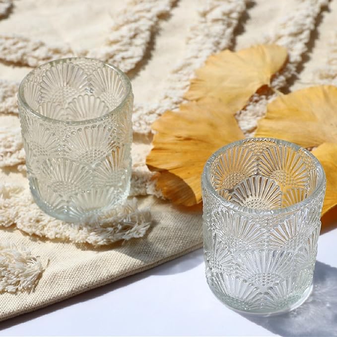Woho 24pcs Clear Votive Candle Holders, Glass Tea Lights Candle Holder for Wedding Table Centerpiece, Vintage Tealight Candle Holder Decor for Anniversary, Bridal Shower Christmas Party