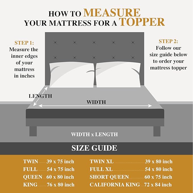 Plush Extra Thick Twin XL Mattress Topper, Soft & Cooling Pillow Top Bed Topper for Back Pain with 300TC Cotton Cover, Overfilled Mattress Pad Cover for Back Pain, Fit to 6”-22” Mattress.
