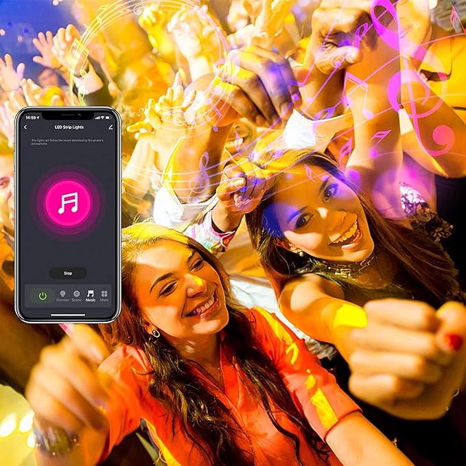DAYBETTER Smart WiFi Led Lights, Tuya App Controlled, Compatible with Alexa and Google Assistant, Timer Schedule, RGB Strip Color Changing Décor for Bedroom Party Kitchen, 200ft