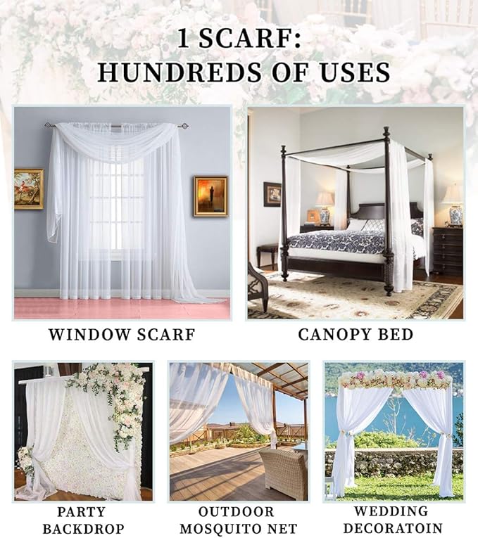 Warm Home Designs Standard Length Navy Blue Sheer Window Scarf. Valance Scarves are 54 X 144 Inches. Great As Wedding Arch Draping Fabric, Bed Canopy Or for Decorative Project. AM Navy 144"