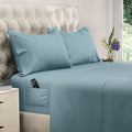 DREAMCARE Queen Size Sheets - Cooling Bed Sheets - 4pcs Set - up to 15" Deep Pocket Queen Sheet Set - Sheets Queen Size Bed - Soft & Long Lasting 100% Fine Microfiber with Side Pocket - Mineral Blue