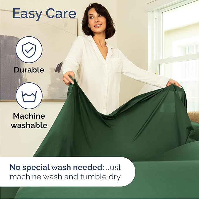 Cal King 6 Piece Sheet Set - Comfy Breathable & Cooling - Ultra-Soft Hotel Luxury Bedding Set w/ 8-16 Inch Deep Pockets - 1 Flat & 1 Fitted Sheet & 4 Pillowcases - Wrinkle Free & Easy Care - Emerald