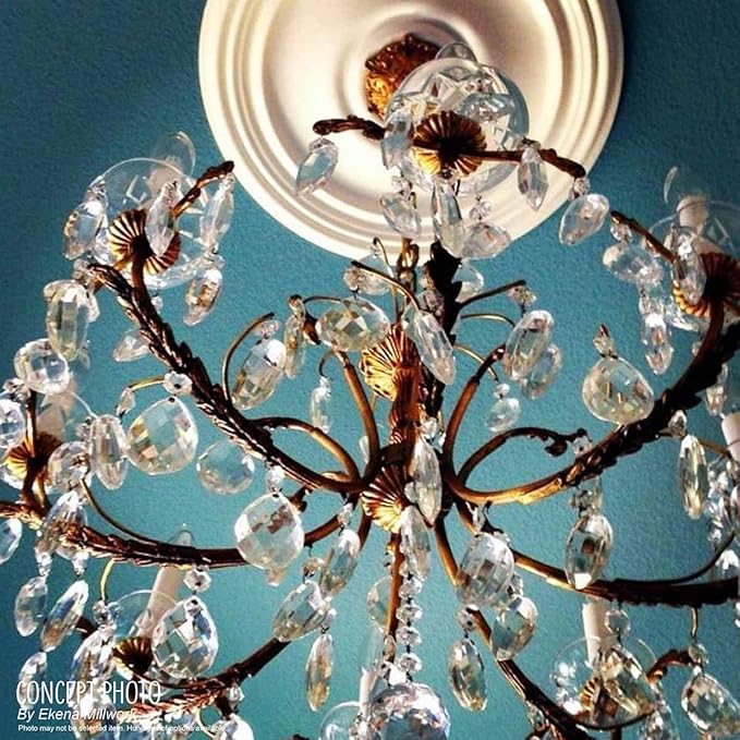 12 1/2"OD x 3 7/8"ID x 3/4"P Bradford Ceiling Medallion (Fits Canopies up to 6 5/8"), Hand-Painted Pot of Cream Crackle