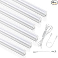 (6 Pack) 4FT T5 LED Integrated Fixture, 6500K,20W,2300LM(Super Bright White) Linkable LED Shop Light,Garage Ceiling and Cabinet Light,Strip Light,Corded Electric with ON/Off Switch