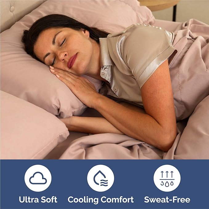 Twin XL 4 Piece Sheet Set - Comfy Breathable & Cooling - Ultra Soft Hotel Luxury Bedding Set w/ 8-16 Inch Deep Pockets - 1 Flat & 1 Fitted Sheet & 2 Pillowcases - Wrinkle Free and Easy Care - Mauve