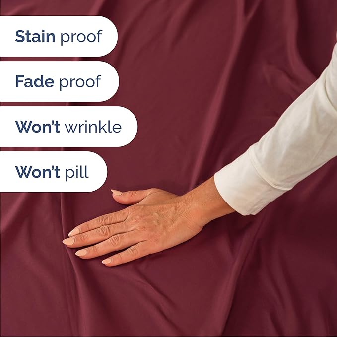 Queen 6 Piece Sheet Set - Comfy Breathable & Cooling - Ultra-Soft Hotel Luxury Bedding Set with 8-16 Inch Deep Pockets - 1 Flat & 1 Fitted Sheet & 4 Pillowcases - Wrinkle Free & Easy Care - Burgundy
