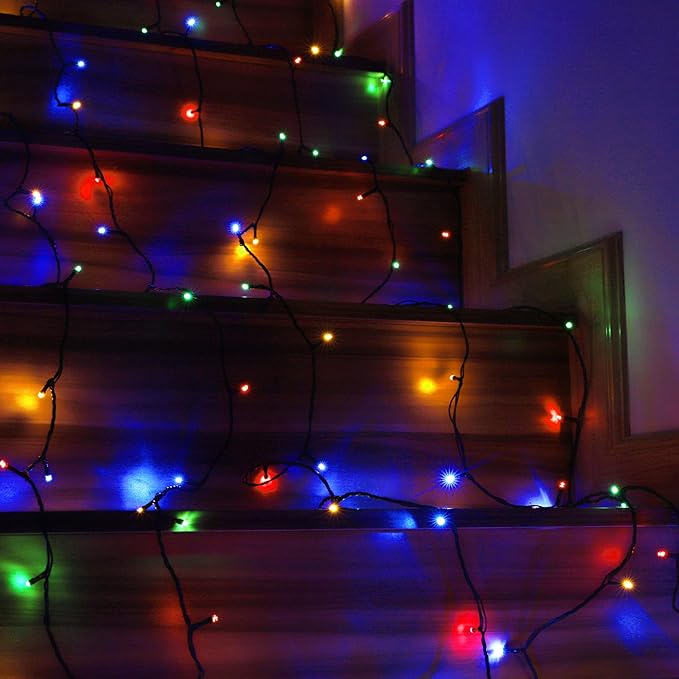 100-1000 LED Christmas Lights, Low Voltage Fairy String Lights with 8 Modes, Ideal for Xmax Tree, Garden, Home, Party, Halloween Festival Deco (Mixed-Color, 200 LEDs)