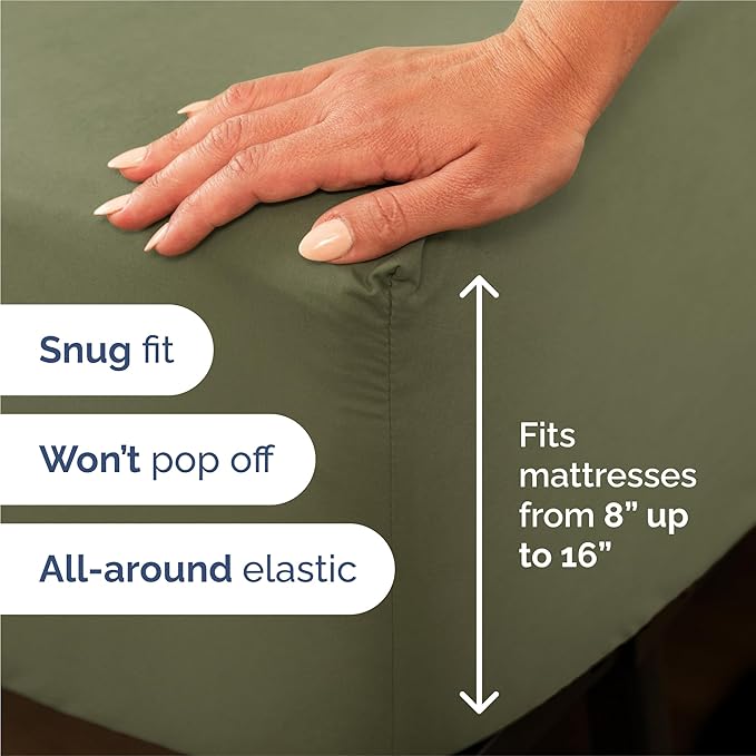 King 6 Piece Sheet Set - Comfy Breathable & Cooling - Ultra-Soft Hotel Luxury Bedding Set with 8-16 Inch Deep Pockets - 1 Flat & 1 Fitted Sheet & 4 Pillowcases - Wrinkle Free & Easy Care - Sage Green