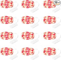 12 Pack Red Battery Operated String Lights, 7ft 20 Led Waterproof Copper Wire Firefly Starry for DIY Wedding Party Bedroom Christmas