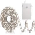 echosari Battery Operated Motion Sensor Cabinet Strip Lights, 9.8Ft 90 LED Counter Closet Strip Light, Motion & Night Sensor Safe Tape Light for Stairs Wardrobe Kitchen (Cool White)