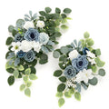 Artificial Flowers Decorations Pack of 2,Centerpieces for Wedding Reception Backdrop Decoration, Floral Decor Wall Home Entryway OutdoorDecorations (Serene Dusty Blue)