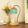 Dimmable Flower Candle Warmer Lamp, Blue Candle Warmer with Timer & 4Bulbs, Womens Gifts for Christmas Birthday, Unique Home Decor for Bedroom Living Room Decor Aesthetic