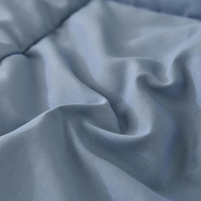 Cottolester Boho Comforter Set King Size Light Blue Comforter Set 8 Piece Bed in a Bag Striped Paisley Bedding Sets