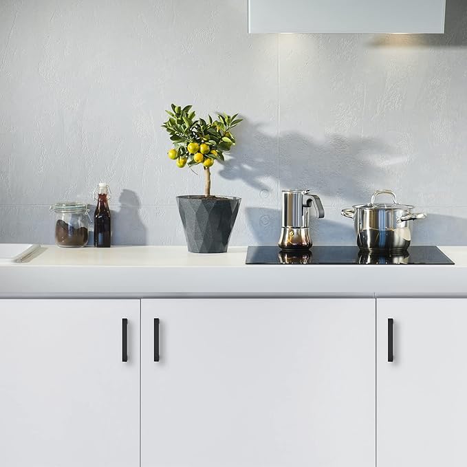 Ravinte 1 Pack Black Cabinet Pulls 3-1/2 Inch Square Kitchen Cabinet Handles Matte Black Kitchen Hardware for Drawer Pulls Drawer Handles Come with Screwdriver