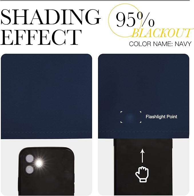 NICETOWN Navy Blackout Curtains for Sliding Door - 55 by 90, 2 Pieces, Blocking Out Sunlight Window Treatment Modern Design Grommet Curtain Panels for Dining Room