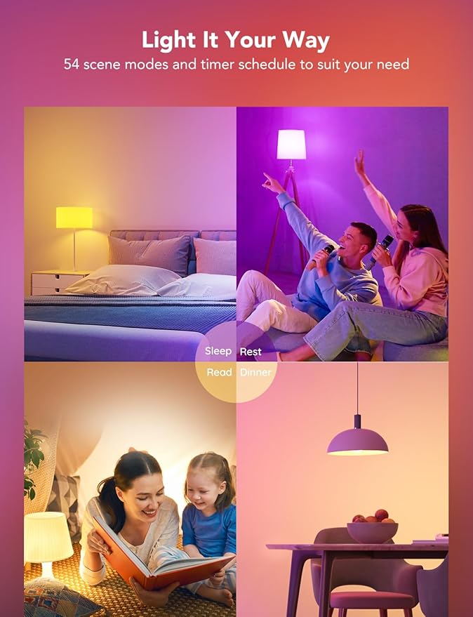 Govee Smart Light Bulbs, 1200 Lumens Dimmable BR30 Bulbs, RGBWW Color Changing Light Bulbs, WiFi & Bluetooth LED Bulbs, 16 Million Colors, Music Sync, Compatible with Alexa, Google Assistant, 6 Pack