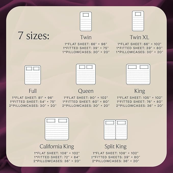 LuxClub 4 PC Full Sheet Set, Breathable Luxury Bed Sheets, Deep Pockets Wrinkle Free Cooling Bed Sheets Machine Washable Hotel Bedding Silky Soft - Eggplant Full