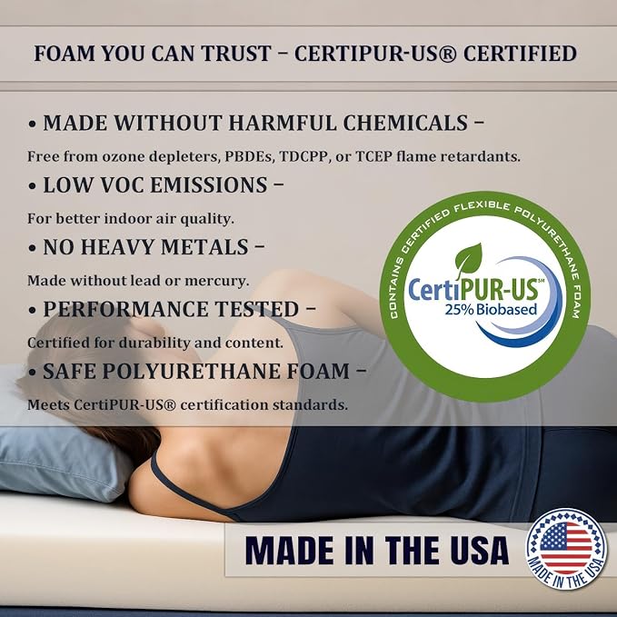 Foamma 6” x 30” x 80” Camper/RV Travel Gel Memory Foam Bunk Mattress Replacement, Made in USA, Comfortable, Travel Trailer, CertiPUR-US Certified, Cover Not Included