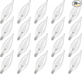 20-Pack E12 Candle Light Bulbs 40W Warm White 2500K, 380 Lumen Dimmable Chandelier Light Bulbs for Ceiling Fan, Pendants or Outdoor, CA10 Clear Candelabra Base Bulbs