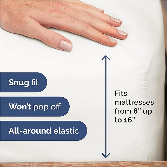Twin XL 4 Piece Sheet Set - Comfy Breathable & Cooling - Soft Hotel Luxury Bedding Set with 8-16 Inch Deep Pockets - 1 Flat & 1 Fitted Sheet & 2 Pillowcases - Wrinkle Free & Easy Care - Antique White