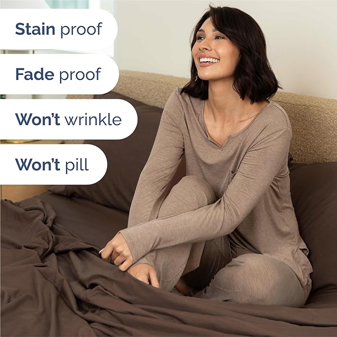 King 6 Piece Sheet Set - Comfy Breathable & Cooling - Ultra Soft Hotel Luxury Bedding Set with 8-16 Inch Deep Pockets - 1 Flat & 1 Fitted Sheet & 4 Pillowcases - Cozy, Wrinkle Free & Easy Care - Brown