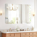 Frameless Bathroom Mirror for Over Sink,Wall Mounted Vanity Mirrors 16x24in,Rounded Rectangle Mirror Frameless with Polished Edge for Bedroom,Living Room,Entryway,Shatterproof (Horizontal/Vertical)