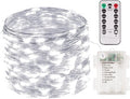 100 LED Fairy Lights Battery Operated with Remote, 33FT Waterproof Twinkle Lights with Timer & 8 Modes, Fairy String Lights Outdoor Indoor for Bedroom Classroom DIY Christmas Decor (Cool White)