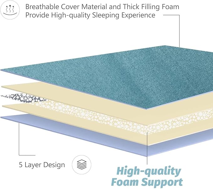 MAXYOYO Floral Printed Rustic Japanese Style Futon Foldable Roll Up Bed Camping Floor Mattress for Adults Floor Lounger Bed Couches and Sofas, Full