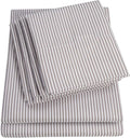 Full Size Bed Sheets - 6 Piece 1500 Supreme Collection Fine Brushed Microfiber Deep Pocket Full Sheet Set Bedding - 2 Extra Pillow Cases, Great Value, Full, Classic Stripe Gray