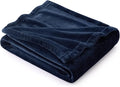 Bedsure GentleSoft Fleece Blanket Twin Size Navy Blue - 300GSM Lightweight Plush Fuzzy Cozy Soft Warm Blanket for Bed, Sofa, Couch, Travel, Camping, 60x80 inches