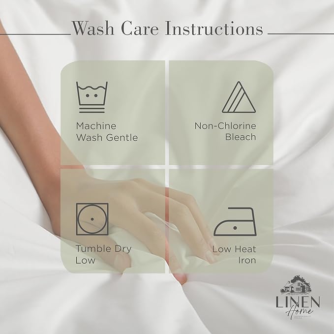 Linen Home 100% Cotton Percale Sheets Twin Size, Sage, Deep Pocket, 3 Pieces Set - 1 Flat, 1 Deep Pocket Fitted Sheet and 1 Pillowcase, Crisp Cool and Strong Bed Linen