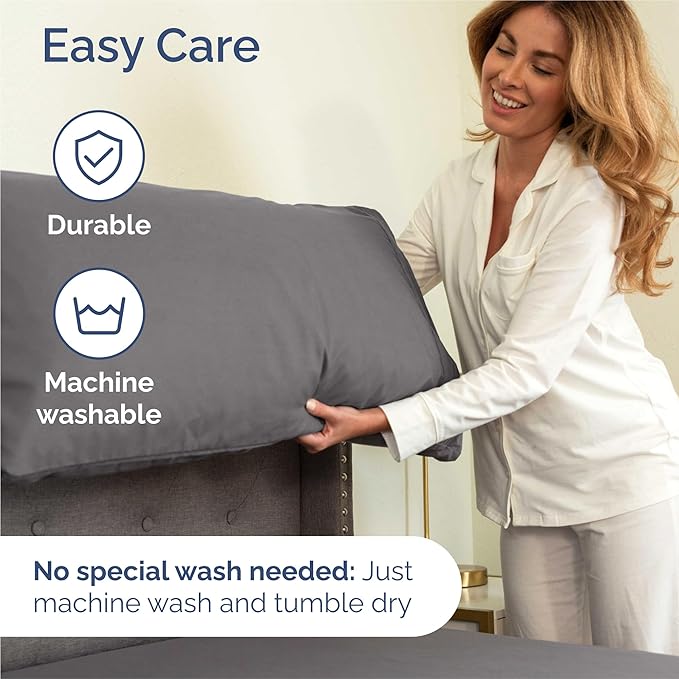 Twin XL 4 Piece Sheet Set - Comfy Breathable & Cooling - Ultra-Soft Hotel Luxury Bedding Set w/ 8-16 Inch Deep Pockets - 1 Flat & 1 Fitted Sheet & 2 Pillowcases - Wrinkle Free & Easy Care - Dark Grey
