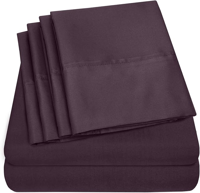 Twin XL Size Bed Sheets - 4 Piece 1500 Supreme Collection Fine Brushed Microfiber Deep Pocket Twin X-Large Sheet Set Bedding - 1 EXTRA PILLOW CASES, GREAT VALUE, Twin XL, Purple