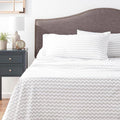 California King Sheet Sets - Breathable Luxury Sheets with Full Elastic & Secure Corner Straps Built In - 1800 Supreme Collection Cal King Deep Pocket Bedding, Sheet Set, California King, Chevron Gray