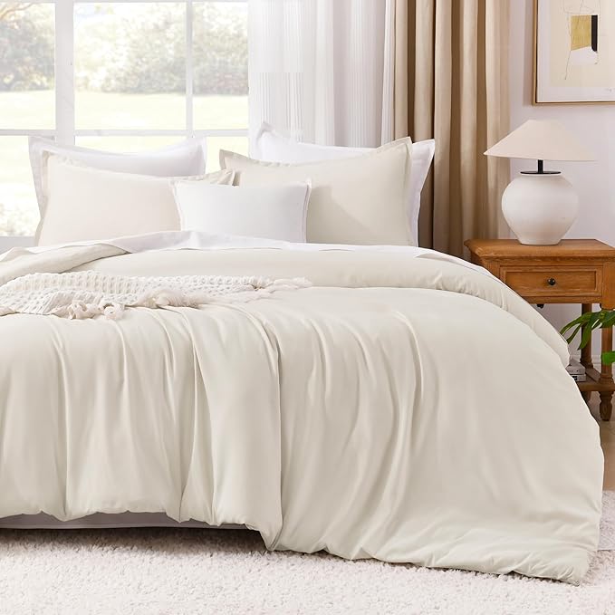 Litanika Twin XL Comforter Set Beige - 2 Pieces Extra Long Bed Set for College Dorm, All Season Bedding Set for Girls and Boys