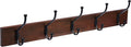 Amazon Basics Rectangular Wall-Mounted Farmhouse Coat Rack, 5 Hook, Light Walnut
