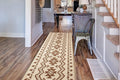 Custom Length Cut to Size Tribal Ethnic Southwestern Inspired Hallway Runner Rug, Non Slip Rubber Backed, 31 inch Wide X Customized Length, Aztec Beige, 31 inch X 20 feet