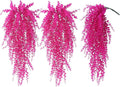 RECUTMS Artificial Plants Fake Hanging Vine Plant Hanging Eucalyptus Vine Artificial Leaves Greenery Plastic Plants for Indoor Bedroom Wall Decoration Outdoor Porch Home Wedding Decor(Pure Fuchsia)