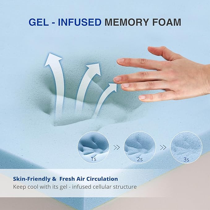 10 Inch Full Size Mattress, Gel Cooling Memory Foam Mattress in A Box, Medium Firm Feel for Back Pain Relief, CertiPUR US Certified