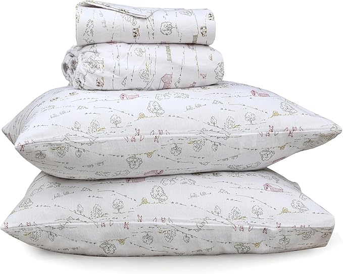 RUVANTI Flannel Sheets Twin XL Size - 100% Cotton Double Brushed Twin XL Sheet Sets, Deep Pockets 16 Inches, All Seasons Breathable & Extra Soft Bed Sheets, Warm & Cozy, 3 Piece, Rustic Homestead