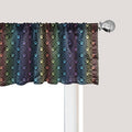 Ambesonne Dog Lover Window Valance Pack of 2, Paw Print Pattern Diamond Shaped Rhombus Shapes Design Geometric Arrangement, Rod Pocket Curtain Valances for Kitchen Bedroom, 42" X 18", Petrol Blue