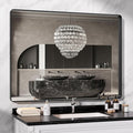 Hasipu Black Bathroom Mirror for Wall, 48 x 36 Inch Metal Framed Bathroom Mirrors for Over Sink, Rectangle Bathroom Vanity Mirror, Anti-Rust, Tempered Glass, Horizontal or Vertical
