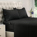 DREAMCARE King Size Sheets Set – 4 pcs Cooling Sheets – up to 21” Deep Pocket King Sheet Set – Hotel Luxury Sheets & Pillowcases – Superior Softness 100% Fine Microfiber with Side Pocket – Black