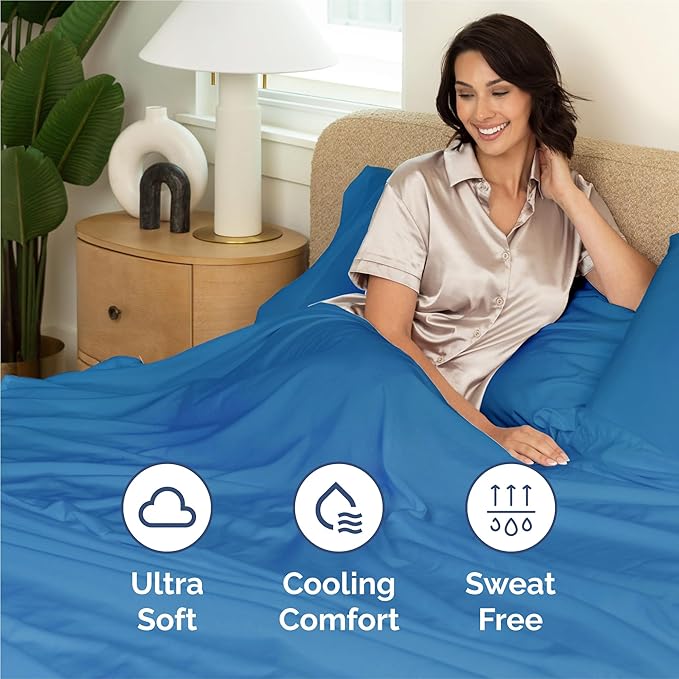 Twin 4 Piece Sheet Set - Comfy Breathable & Cooling - Ultra-Soft Hotel Luxury Bedding Set with 8-16 Inch Deep Pockets - 1 Flat & 1 Fitted Sheet & 2 Pillowcases - Wrinkle Free & Easy Care - Royal Blue