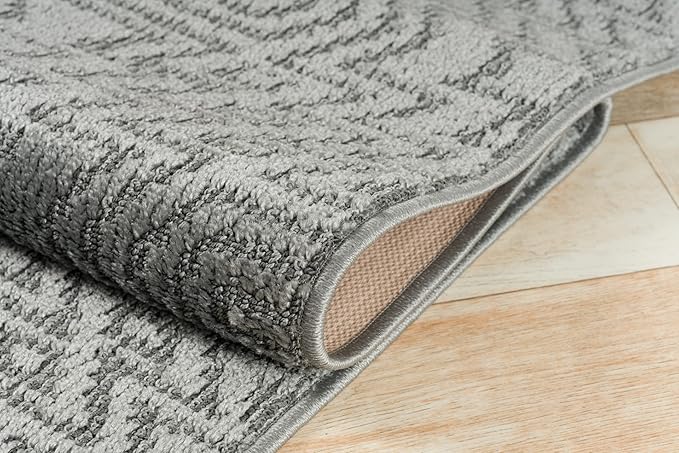 Custom Size Southwestern Style Runner Rug Mat for Wide Hallway Entryway Kitchen Laundry Room with Slip Resistant Latex Rubber Backing, Inca Grey, 31 inch X 6 feet
