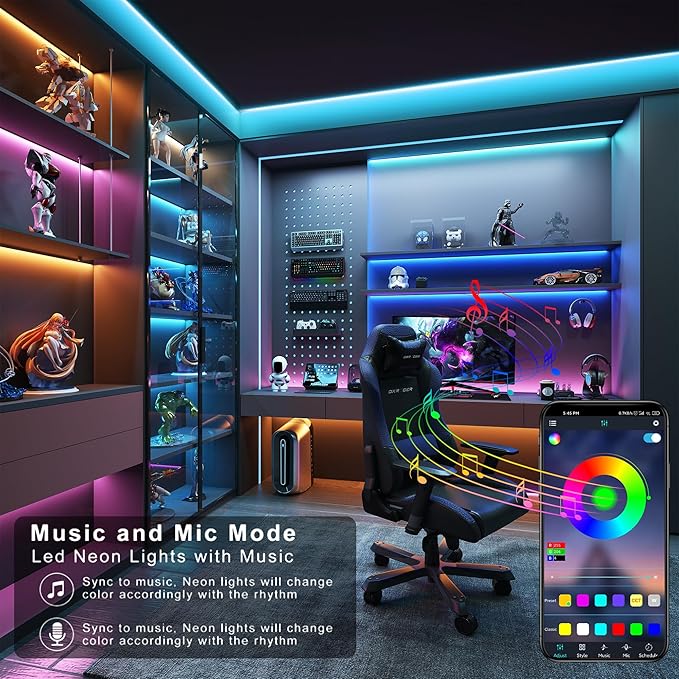 Led Lights for Bedroom 200ft Color Changing RGB Led Strip Lights, DIY Music Sync Led Light Strip with Remote and App Control, Dimmable Led Lights for Room Party Home Cool Things (2 * 100ft)