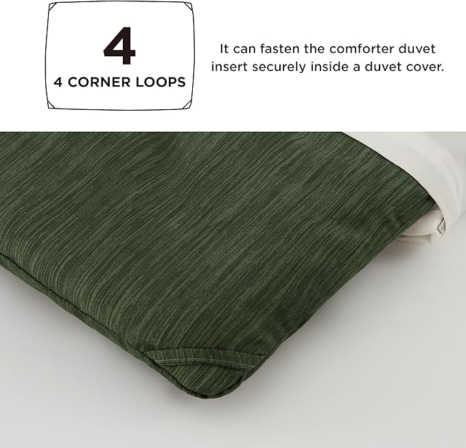Bedsure Queen Comforter Set - Dark Green Soft Bedding for All Seasons, Cationic Dyed Bed Set, 3 Pieces, 1 Queen Size Comforter (90"x90") and 2 Pillow Shams (20"x26"+2")